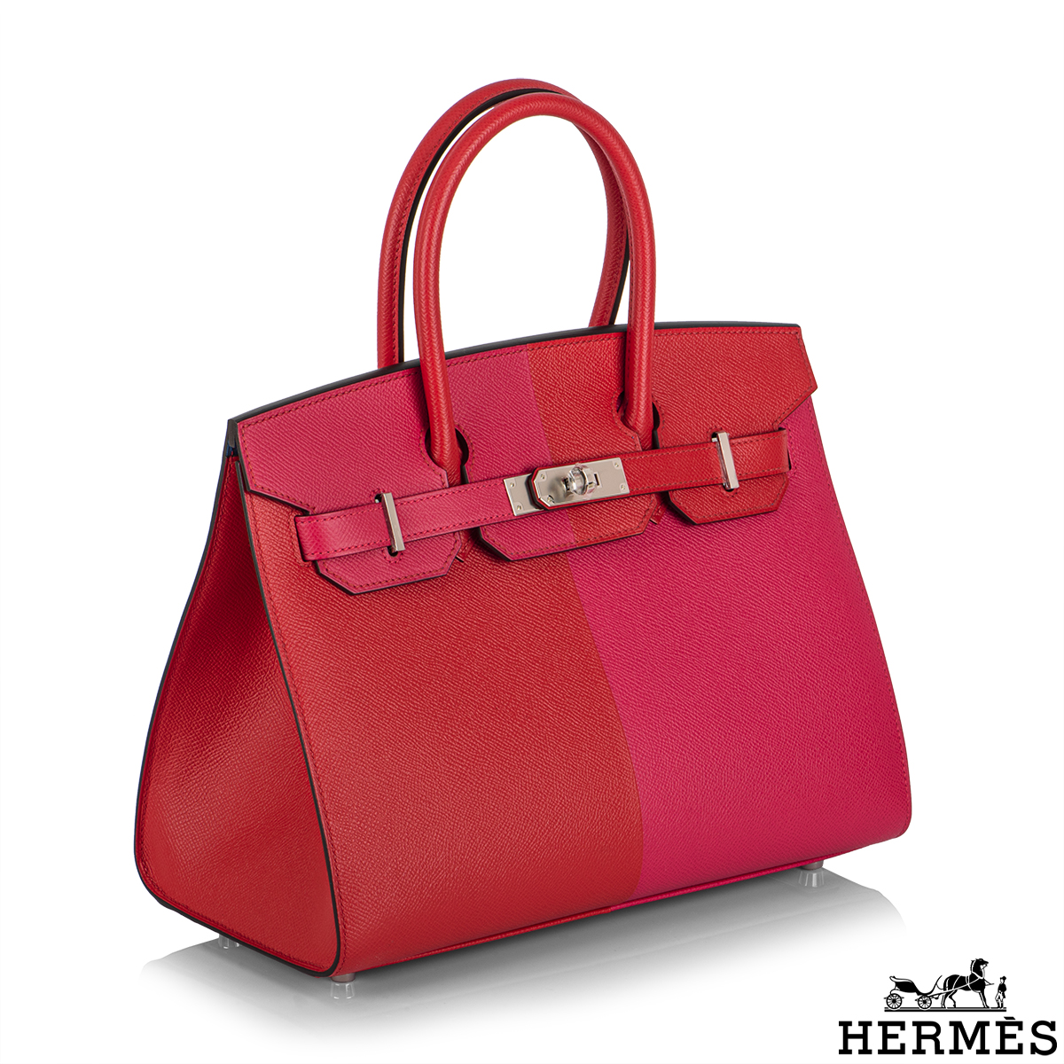 Hermes Birkin 30 Casaque Veau Epsom Rouge de Coeur/Rose Extreme
